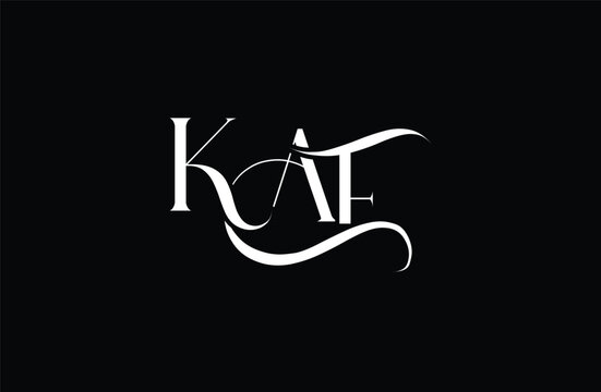 Initial KAF letter logo design. Elegant Monogram Logo Design with Decorative Elements and Typography
