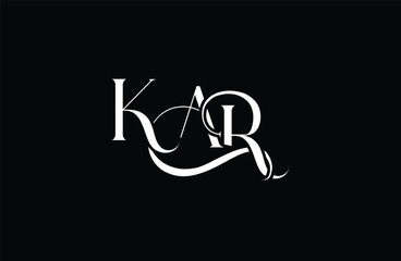 Initial KAR letter logo design. Elegant Monogram Logo Design with Decorative Elements and Typography