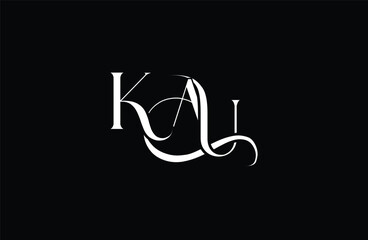 Initial KAU letter logo design. Elegant Monogram Logo Design with Decorative Elements and Typography