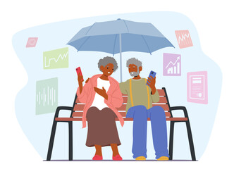 Senior couple caring for pension calculating retirement savings planning financial investment profit