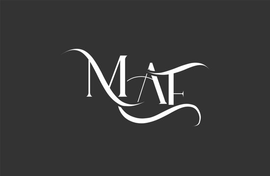 Initial MAF letter logo design. Elegant Monogram Logo Design with Decorative Elements and Typography