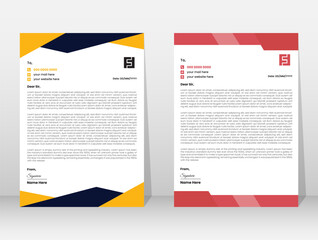 Modern Corporate Letterhead Templates with Abstract Design – Yellow and Red Variants