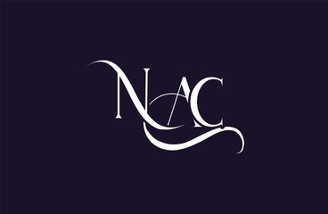 Initial NAC letter logo design. Elegant Monogram Logo Design with Decorative Elements and Typography