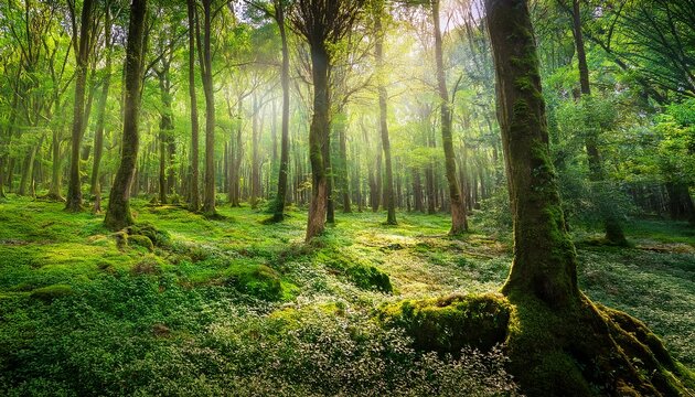 gruner wald im fruhling und sommer