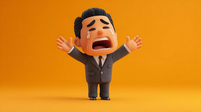 a businessman who is crying