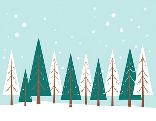 Nordic winter forest wall art with minimal details