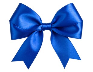 Naklejka premium Blue satin ribbon bow