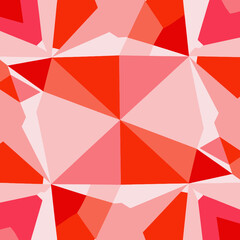 Abstract geometric pattern in red and pink tones with triangles  