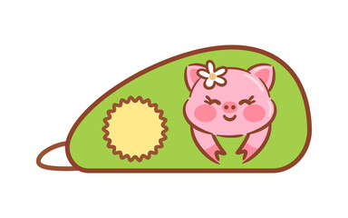 A kawaii-style correction tape featuring an adorable pig cub design. The cute character brings charm to any stationery collection, making corrections fun. Ideal for students and creative projects