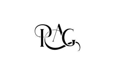 Initial PAG letter logo design. Elegant Monogram Logo Design with Decorative Elements and Typography