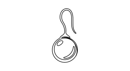 Simple line drawing of a pendant earring with hook design  