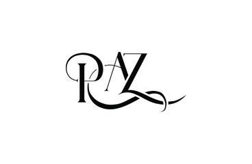 Initial PAZ letter logo design. Elegant Monogram Logo Design with Decorative Elements and Typography