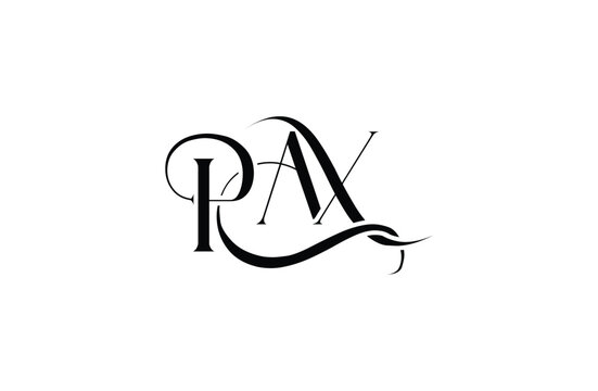 Initial PAX letter logo design. Elegant Monogram Logo Design with Decorative Elements and Typography