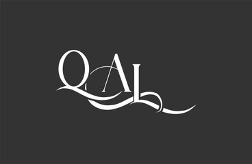Initial QAL letter logo design. Elegant Monogram Logo Design with Decorative Elements and Typography