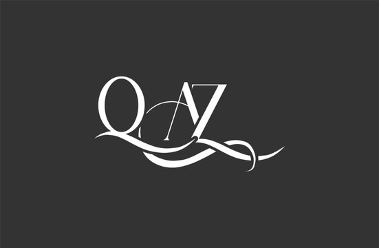 Initial QAZ letter logo design. Elegant Monogram Logo Design with Decorative Elements and Typography