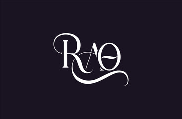 Initial RAO letter logo design. Elegant Monogram Logo Design with Decorative Elements and Typography