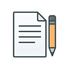 Notepad with pencil icon, isolated PNG