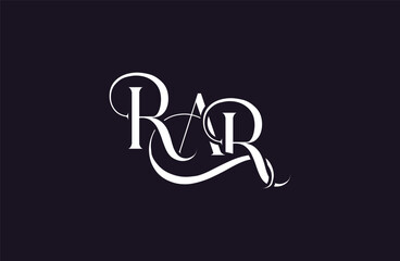 Initial RAR letter logo design. Elegant Monogram Logo Design with Decorative Elements and Typography