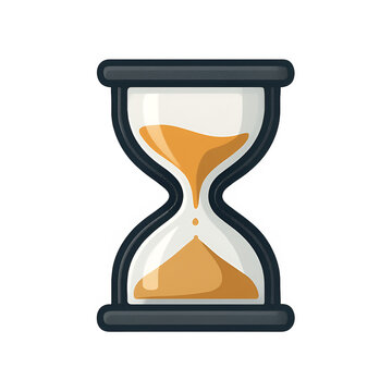 Hourglass sand timer icon, isolated PNG