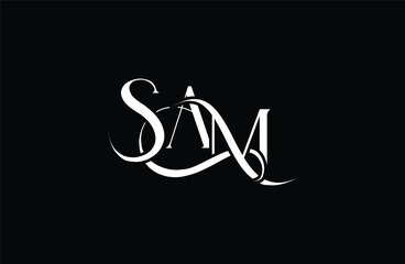 Initial SAM letter logo design. Elegant Monogram Logo Design with Decorative Elements and Typography