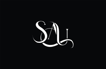 Initial SAU letter logo design. Elegant Monogram Logo Design with Decorative Elements and Typography