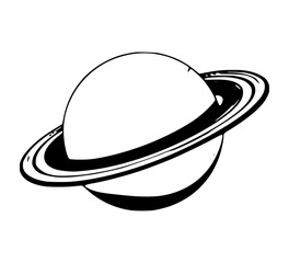 Ringed planet isolated on white