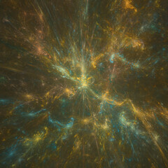 Fractal Abstract 3D Render Texture – Molten Mist Look, Cosmic Energy Light Background