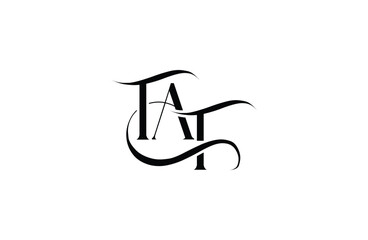 Initial TAT letter logo design. Elegant Monogram Logo Design with Decorative Elements and Typography