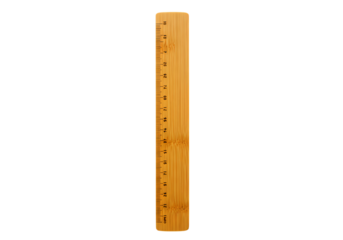 Wooden Ruler: Measurement Tool, Classic Design on white background