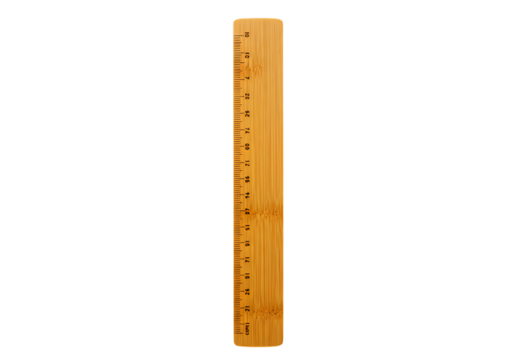 Wooden Ruler: Measurement Tool, Classic Design on white background