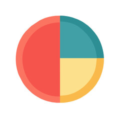 Fototapeta premium A Stylized 2D flat vector icon of a colorful circle, minimalist shape, and soft color palette, isolated on white, EPS design.