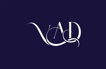 Initial VAD letter logo design. Elegant Monogram Logo Design with Decorative Elements and Typography