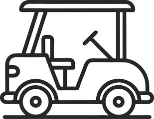 Golf car line and solid icon, equipment and sport concept, electric golf car sign on white background, golf cart icon in outline style for mobile concept and web design. Vector graphics. stock illustr