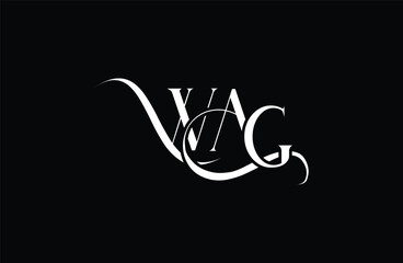 Initial WAG letter logo design. Elegant Monogram Logo Design with Decorative Elements and Typography