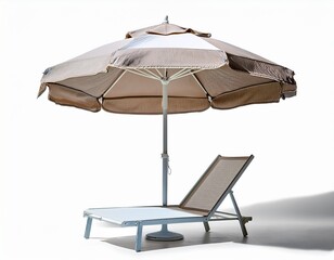 elegant compact beach umbrella with a refined minim isolated on white background