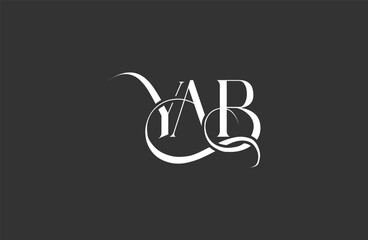 Initial YAB letter logo design. Elegant Monogram Logo Design with Decorative Elements and Typography