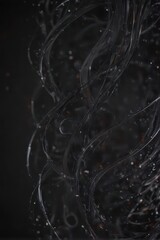 Intricate black bokeh swirls creating an abstract, dark, elegant background , bokeh, night