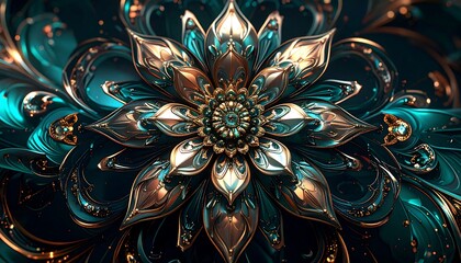 Ornate, metallic flower design