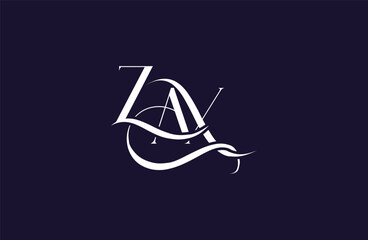 Initial ZAX letter logo design. Elegant Monogram Logo Design with Decorative Elements and Typography