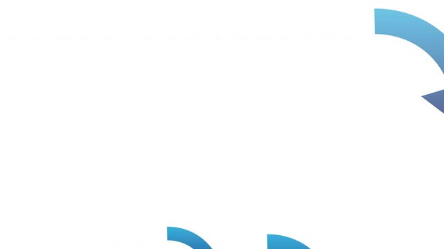 Blue Downward Arrows Looping Animation on White Background Showing Decrease or Negative Trend