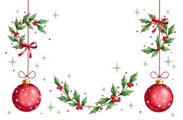 New Year's set of holiday items: gifts, snowman, Santa Claus, tree, bows, confetti, bell, garlands, etc. Christmas collection. Suitable for stickers, prints, books, etc.