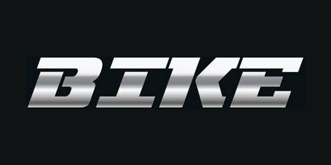 Bike Lettering Silver Effect Vector Design Metallic Chrome Typography for Cycling Posters T Shirts Stickers Logos Sport Branding and Urban Rider Graphic Projects

