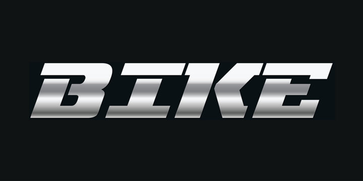 Bike Lettering Silver Effect Vector Design Metallic Chrome Typography for Cycling Posters T Shirts Stickers Logos Sport Branding and Urban Rider Graphic Projects

