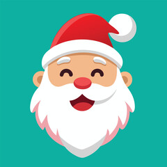 Happy Santa Claus Face Vector Icon