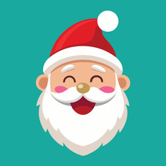 Happy Santa Claus Face Vector Icon