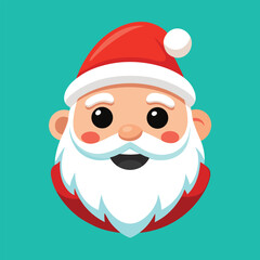 Happy Santa Claus Face Vector Icon
