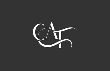 Initial CAT letter logo design. Elegant Monogram Logo Design with Decorative Elements and Typography