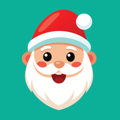 Cartoon Santa Claus head isolated. Vector illustration