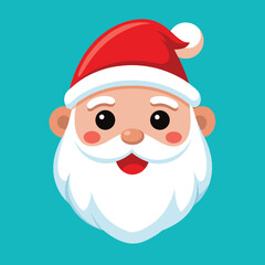Cute Santa Claus Face Vector Icon