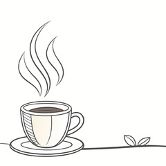 Hand-drawn vector illustration of a cup featuring coffee, tea, and other drinks, perfect as an icon or symbol in food and drink designs